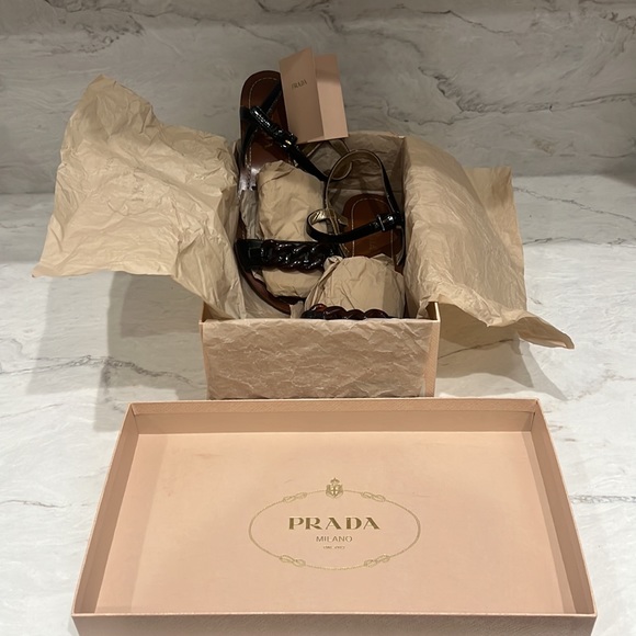 Prada Black Vernice Sandal - Picture 10 of 15